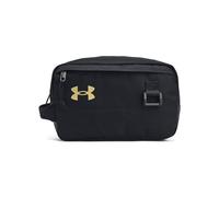 Under Armour Unisex Contain Travel Kit, Water-Repellent Sports Bag for Toiletries and Supplements, Versatile Travel Bag with D-Ring Attachment,Black / / Metallic Gold,OSFM