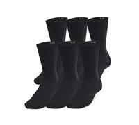 6 Pack Essential Crew Socks Black M