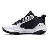 Under Armour Unisex Grade School Ua Lockdown 6 Basketball Shoes Court Performancence, 101 White Black, 6 UK