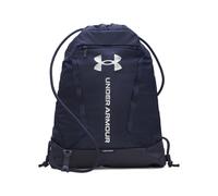Under Armour Unisex Hustle Sackpack, Water-Resistant Rucksack for Sports and Outdoor Pursuits, Essential Sports Bag with Front Pocket,Midnight Navy/Midnight Navy/Metallic Silver,OSFM