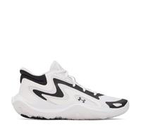 Under Armour Unisex Jet 25, Durable and Comfortable Basketball Shoes with Rubber Outsole, Basketball Trainers with Cushioned Micro G® Midsole,White / Black / Black,7.5