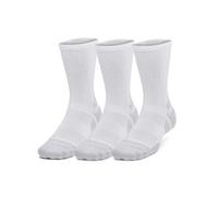 Under Armour Unisex Performance Tech Pro Crew Socks 3 Pack, (100) White / White / Mod Gray, Large