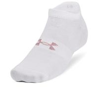 Under Armour Mens Essentials NoShow 3 Pack Socks White/Pink L