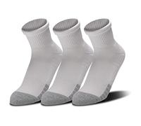 Under Armour Unisex UA Heatgear Quarter 3pk, Trainer Socks with Cooling, Drying Technology, Anti-Odour Fabric Compression Socks plus Arch Support
