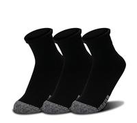 Under Armour Unisex UA Heatgear Quarter 3pk, Trainer Socks with Cooling, Drying Technology, Anti-Odour Fabric Compression Socks plus Arch Support