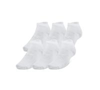 Under Armour Unisex's Essential Low Socks 6 Pack, (100) White/White/Halo Gray, M (Pack of 12)