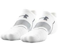 Under Armour Unisex's Golf Elevated Performance No Show Tab Socks, 2-Pairs, White/White/Pitch Gray, L (Pack of 2)