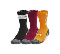 Under Armour Unisex's Performance Tech Crew Socks (Pack of 3), Cardinal/Black/White, XL