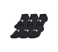Under Armour Unisex's Training Cotton No Show Socks 3 Pack, (001) Black/Black/White, L (Pack of 6)