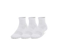 Under Armour Unisex's Training Cotton Quarter Socks 3 Pack, (101) White/White/Black, M (Pack of 6)
