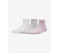 Under Armour Women's Vanish 3-Pack Quarter Socks - Mauve Pink/Titanium/Purple Echo - Size: Large