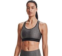 Under Armour Women Armour Mid Keyhole Heather Bra, compression sports bra for workouts and training, comfortable and secure running bra