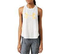 Under Armour Women Mesh Around Tank - Onyx White/Mango Orange, Small