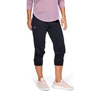 Under Armour Women Rival Fleece Crop Capri - Black/Purple Prime, Small