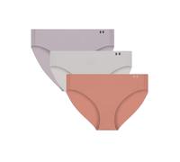 Under Armour Women's 3-Pack Pure Stretch No Show Bikini Underwear, All-Day Comfort & Ultra-Soft Fit, Canyon Pink, S