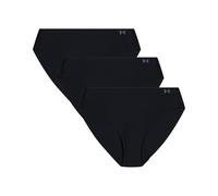 Under Armour Women's 3-Pack Pure Stretch No Show Bikini Underwear - Seamless Invisible Fit, No VPL, Ultra-Soft, All-Day Comfort - Black - XL