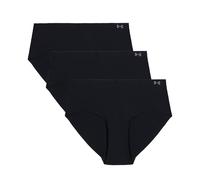 Under Armour Womens 3-Pack Pure Stretch No Show Hipster Underwear, All-Day Comfort & Ultra-Soft Fit, Black