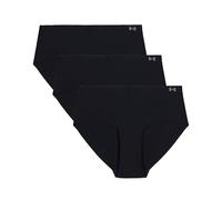 Under Armour Women's Pure Stretch 3-Pack No Show Hipster - Black/Steel - Size: Small