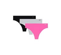 Under Armour Women's 3-Pack Pure Stretch No Show Thong Underwear - Seamless Invisible Fit, No VPL, Ultra-Soft, All-Day Comfort - Solid