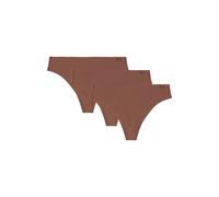 Under Armour Women's 3-Pack Pure Stretch No Show Thong Underwear - Seamless Invisible Fit, No VPL, Ultra-Soft, All-Day Comfort - Dark Tan