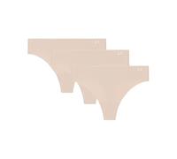 Under Armour Women's 3-Pack Pure Stretch No Show Thong Underwear - Seamless Invisible Fit, No VPL, Ultra-Soft, All-Day Comfort - Beige