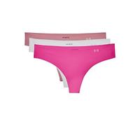 Under Armour Womens 3 Pack Thongs Pink Elixir L