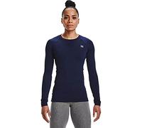 Under Armour Women's Authentics Long Sleeves Crew Neck T-Shirt, Midnight Navy (410)/White, XS