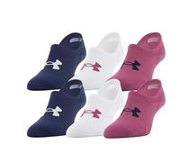 Under Armour Women's 6 Pack Essential Breathe Lite Ultra Low Socks, Medium - Magenta Quartz/Assorted, Black - 001, M