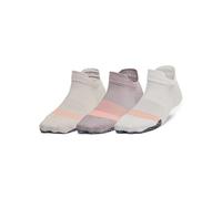 Under Armour Women's Breathe Lite No Show Socks 3 Pack, (015) Tetra Gray / Gray Matter / White Quartz, One size