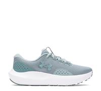Under Armour Women's Charged Surge 4, Comfortable Women's Runners with Breathable Mesh Upper Design, Durable and Responsive Ladies' Trainers,Serpentine / Jasper Blue / Metallic Serpentine,8