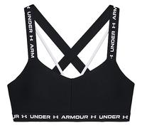 Under Armour Women's Crossback Low Bra, Black (001)/White, Medium