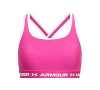 Under Armour Womens Crossback Mid Sports Bra, Rebel Pink / White / White, YS