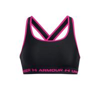 Under Armour Women's Crossback Mid Bra, Medium Impact Sports Bra for Cycling, Weight Training and Boxing, Racer Back Bra with Removable Cups, Cooling and Sweat-Wicking Gym Tank Top Bra Black