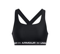 Under Armour Women's Crossback Mid Bra, Medium Impact Sports Bra for Cycling, Weight Training and Boxing, Racer Back Bra with Removable Cups, Cooling and Sweat-Wicking Gym Tank Top Bra Black
