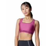 Under Armour Women's Crossback Mid Bra, Medium-Support Sports Bra for Cycling and Weight Training, Ladies' Activewear with Removeable Cups,Fuchsia Dusk / / Dark Maroon,SM
