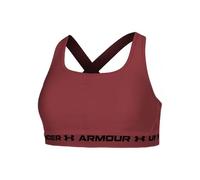 Under Armour Women's Crossback Mid Bra, Medium-Support Sports Bra for Cycling and Weight Training, Ladies' Activewear with Removeable Cups,Fuchsia Dusk / / Dark Maroon,MD