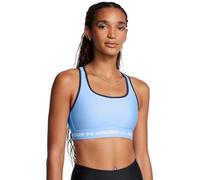 Under Armour Women's Crossback Mid Impact Sports Bra, Opaque, (465) Horizon Blue/Midnight Navy/White, L