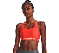 Under Armour Women's Crossback Mid Impact Sports Bra, Opaque, Phoenix Fire (296)/White, XS
