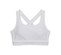 Under Armour Womens Crossback Mid-Support Bra - White/White/Gray - XL