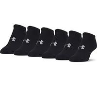 Under Armour Women's Essential Charged Cotton No Show Liner Socks (6 Pack), Black, Medium
