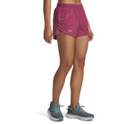 Under Armour Women's Fly by 3in Shorts, Lightweight and Comfortable Women's Gym Wear, Ladies' Sports Shorts with Ventilation Panels and Zip Pocket,Fuchsia Dusk/Fuchsia Dusk/Reflective,MD