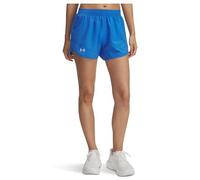 Under Armour Women's Fly by 3in Shorts, Lightweight and Comfortable Women's Gym Wear, Ladies' Sports Shorts with Ventilation Panels and Zip Pocket,Blue Atlantis/Blue Atlantis/Reflective,MD