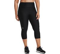 Under Armour Women's HeatGear Caprihose, Hoher Rutschfester Bund, Taschen Leggings, Black (001)/White, 3X