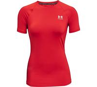 Under Armour Women's HeatGear Compression Short-Sleeve T-Shirt, Red (600)/White, Large