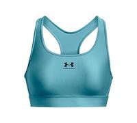 Under Armour Womens HeatGear Mid Padless Sports Bra Blue XS