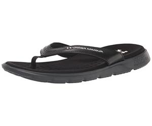 Under Armour Women's Ignite Marbella Flip Flop, (001) Black/Black/White, 3.5 UK