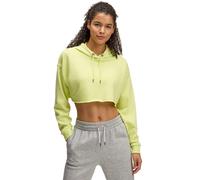 Under Armour Womens Icon Terry Cropped Hoodie - Yellow - Yellow - L - 80% Cotton/20% Polyester