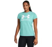 Under Armour Women's Live Sportstyle Graphic Short Sleeve Crew Neck T-Shirt, (482) Radial Turquoise / / White, S