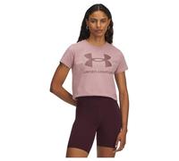 Under Armour Women's Logo Short Sleeve, Soft and Light Women's Gym Top with Graphic Logo Design, Workout T-Shirt for Gym, Sports and Training,Tourmaline Pink / / Maroon Mist,MD
