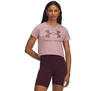 Under Armour Women's Logo Short Sleeve, Soft and Light Women's Gym Top with Graphic Logo Design, Workout T-Shirt for Gym, Sports and Training,Tourmaline Pink / / Maroon Mist,SM